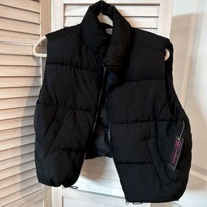 black puffer vest